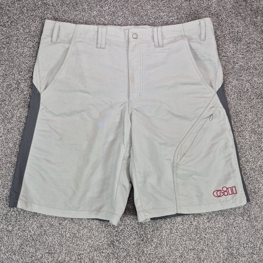 Gill Sailing Shorts Mens Medium Gray Performance Cargo Boat Quick Dry